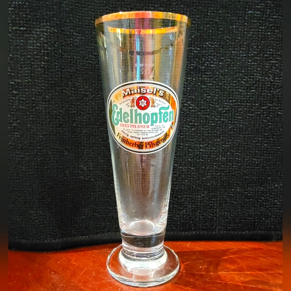 Vintage German Maisel's Edelhopfen beer glass